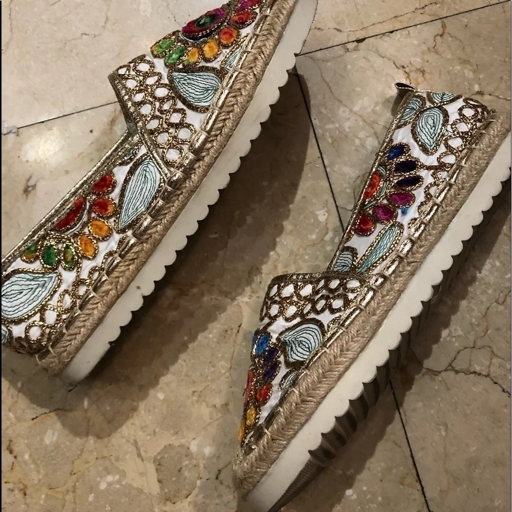 Patrizia By Spring Step Embroidered Espadrilles Size 38